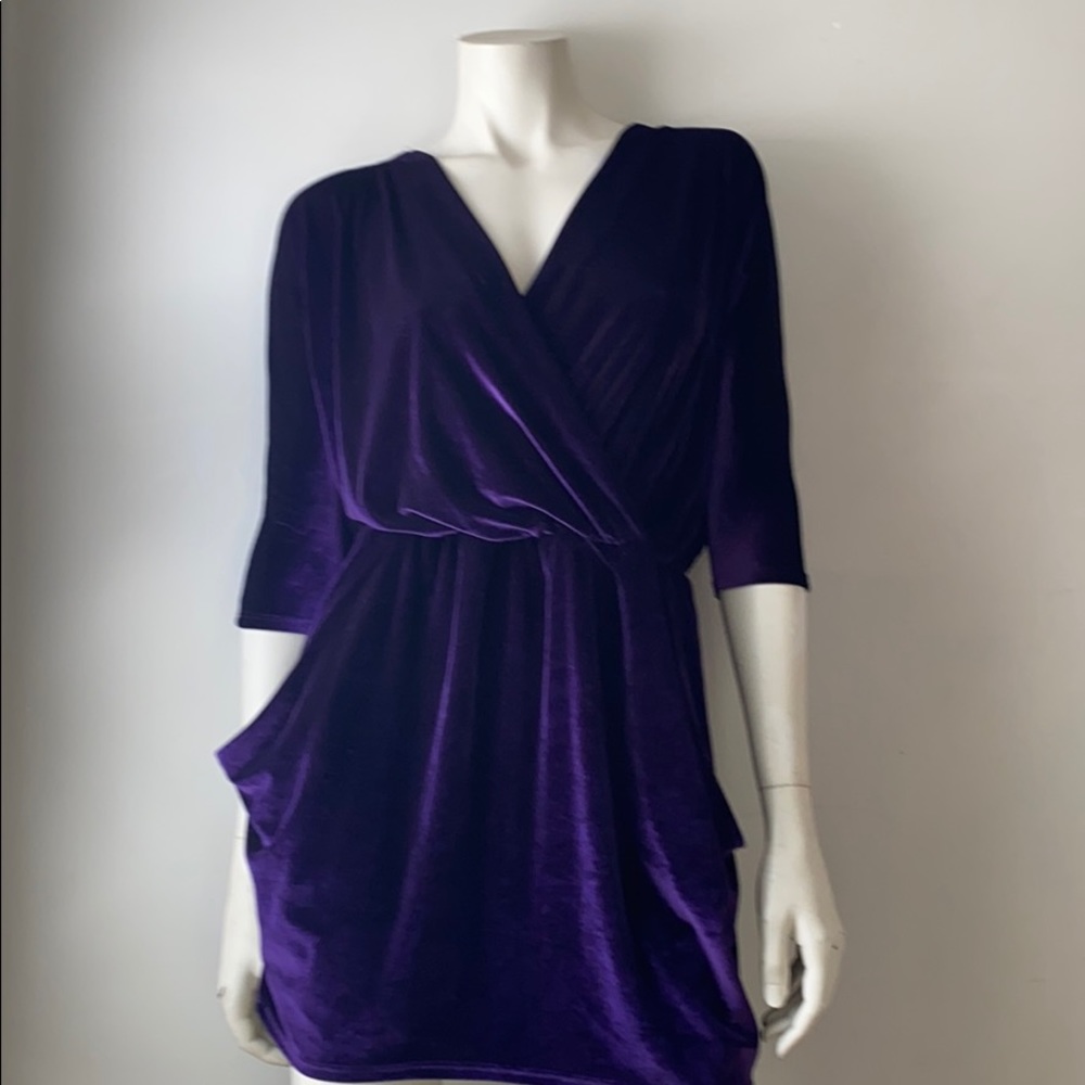Urban Outfitters Purple Velvet Long Sleeve Dress